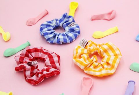 Pack tres scrunchies vichy